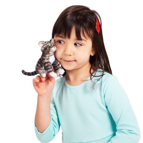 FOLKMANIS PUPPETS - Mini Tabby Cat Finger Puppet